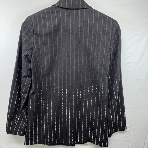 PINKO Women's Black Pinstripe Sequins Blazer (see measurements for exact fit) - Picture 2 of 3